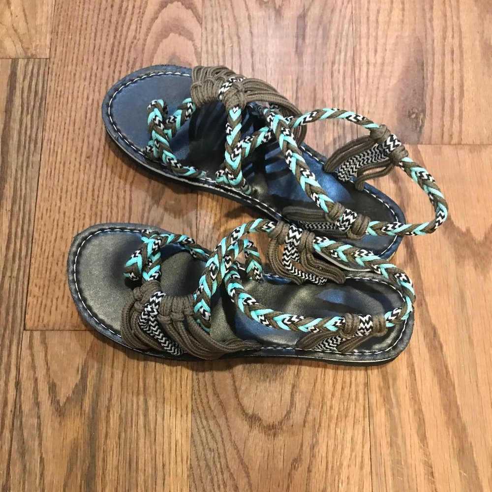 CUTEST BRAIDED NYLON ROPE SANDALS - Picture 2 of 3